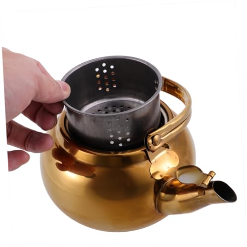 UTHCLO 1pc Stainless Steel Exquisite Pot Coffee Espresso Stove Tea Pots Coffee Pot Retro Espresso Machine Tea Warmer Retro Coffee Machine Heat Water Kettle Water Boiling Container Golden