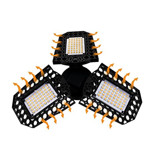 BUTIFULSIC Ceiling Light Garage Lamps Garage Lights Outdoor Motion Lights Deformable LED Garage LED Work Light Work Lights Outdoor Security Lights High Bay Lights Outdoor Flood Lights Black