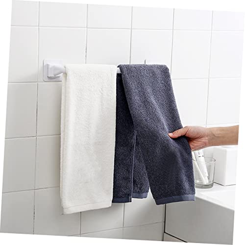 Garneck 3sets Nail- Towel Rail Towel Holder Mount Towel Hooks Hand Towel Rod Square Towel Bathroom Decorations Towel Holder Rod Towel Rod Rack Kitchen Towel Holder Towel Bar White Pp 2pcs*3