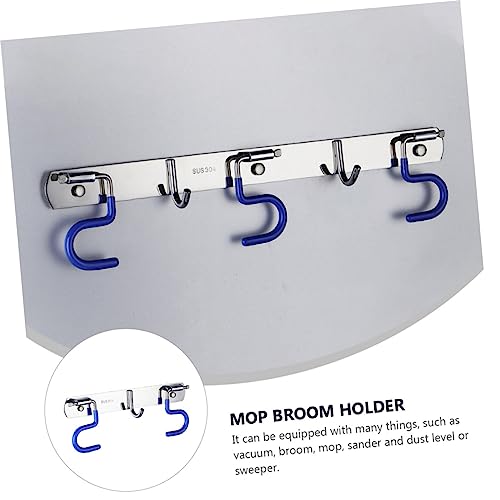 QUMIIRITY 1pc Broom Holder Mop Hanger Organizer Mop Hook Punch Broom and Mop Storage Rack Viscose Hook Multitools Mop Hanger Wall Mount Wall Mounted Broom Organizer 304 Stainless Steel