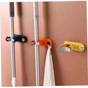 4pcs Mop Hanger Wall Mounted Clothes Mounted Mop Holder Wall Mounted Mop Holder Cleaning Tools Multi Hanger Storage Rack Brooms Broom Hooks Mop Broom Holder Broom Organizer Yellow TOKIDNY