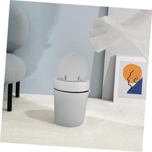 ANDRESLAD Pp Bathroom Garbage Can Narrow Bathroom Trash Can Toilet Trash Can Grey Trashcans for Kitchens with Lid