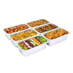 SYUNOYZBIN 6 Pack Hotel Pans Commercial Stainless Steel Pan 1/3 Size 4" Deep for a Catered Event Grocery Store Ice-Cream Shop Cafeterias