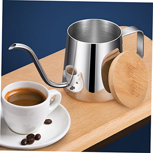 GRADENEVE Coffee Pot Stovetop Kettle Espresso Machine Kettle Thin Spout Gooseneck Coffee Kettle Mini Teapot Loose Leaf Tea Steeper Pot Stove Kettle Espresso Shots Silver Stainless Steel