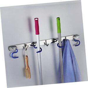 QUMIIRITY 1pc Broom Holder Mop Hanger Organizer Mop Hook Punch Broom and Mop Storage Rack Viscose Hook Multitools Mop Hanger Wall Mount Wall Mounted Broom Organizer 304 Stainless Steel