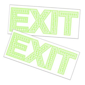 jojofuny 2sets Export Sticker Stickers Signs Sign Sticker Emergency Exit Sign Indicator Floor Sticker Exit Sticker Mall Supplies Way Indicator Sticker Warning Sticker Exit Decals 2sheets*2