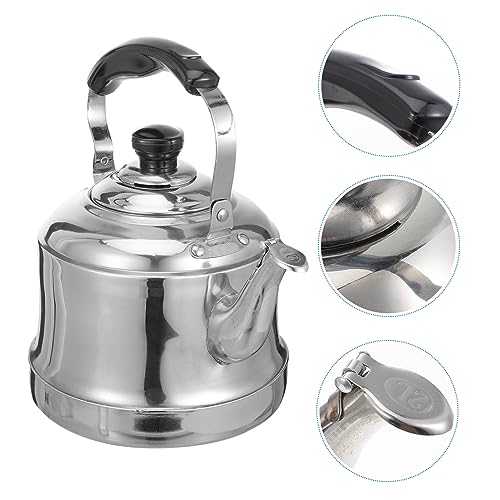 SHOWERORO 1pc Stainless Steel Kettle Stove Top Kettles Coffee Espresso Maker Large Capacity Kettle Tea Maker Strainer Teapot Small Tea Kettle Water Boiling Container Silver