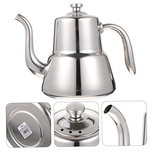 Gadpiparty 1pc Kettle Hand Coffee Maker Pot Electric Vintage Teapot Whistling Retro Coffee Maker Coffee Maker Retro Home Espresso Machine Large Capacity Teapot Stainless Steel Grey