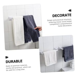 Garneck 3sets Nail- Towel Rail Towel Holder Mount Towel Hooks Hand Towel Rod Square Towel Bathroom Decorations Towel Holder Rod Towel Rod Rack Kitchen Towel Holder Towel Bar White Pp 2pcs*3