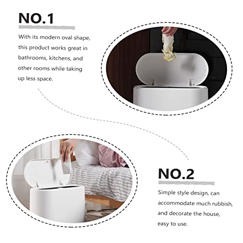 OFFSCH Crevice Trash Can Litter Trash Can Rubbish Bin Decorative Trash Bin Bedroom Garbage Can with Lid Recycling Containers Mini Decor Narrow Spaces Container Bin Office Dustbin White Pp