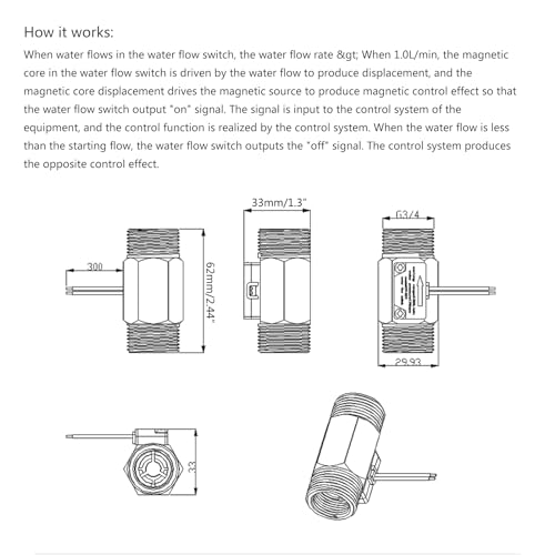 DN20 Water Switchs Flowmeter 1.5-50L/min Fluidmeter Water Flowmeter Counter Fluidmeter Easy Installation