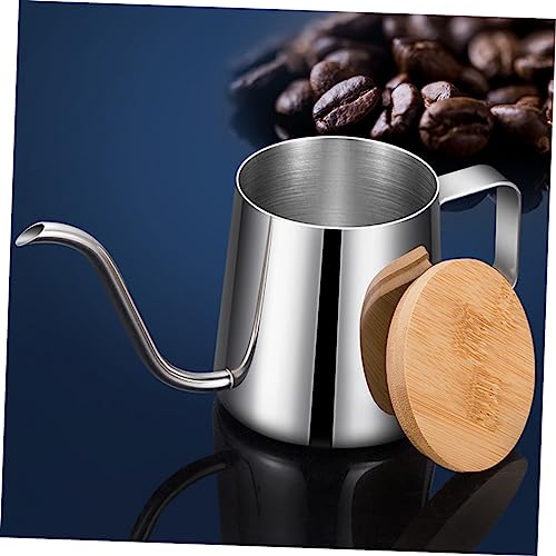 GRADENEVE Coffee Pot Stovetop Kettle Espresso Machine Kettle Thin Spout Gooseneck Coffee Kettle Mini Teapot Loose Leaf Tea Steeper Pot Stove Kettle Espresso Shots Silver Stainless Steel