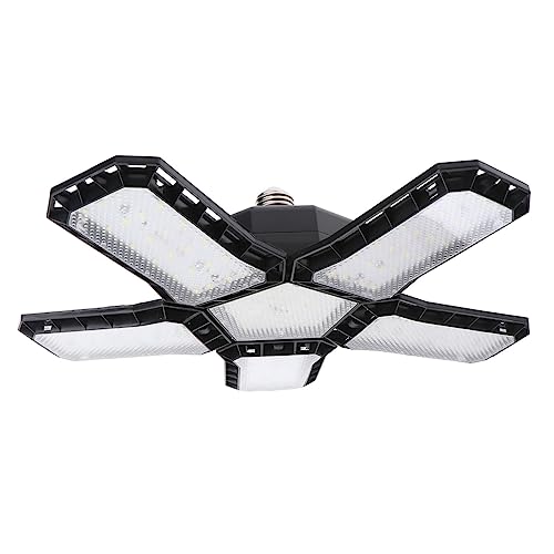 SOESFOUFU Folding Garage Light Garage Lights LED Panel LED Garage Ceiling Light Garage 5 Panel Lights Garage Folding Light Warehouse Ceiling Light Garage Warehouse Light Black Plastic