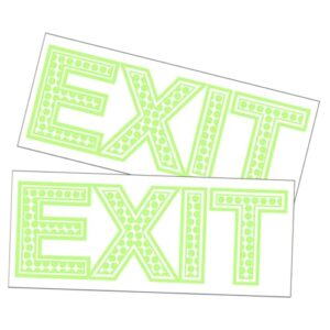 jojofuny 2sets Export Sticker Stickers Signs Sign Sticker Emergency Exit Sign Indicator Floor Sticker Exit Sticker Mall Supplies Way Indicator Sticker Warning Sticker Exit Decals 2sheets*2