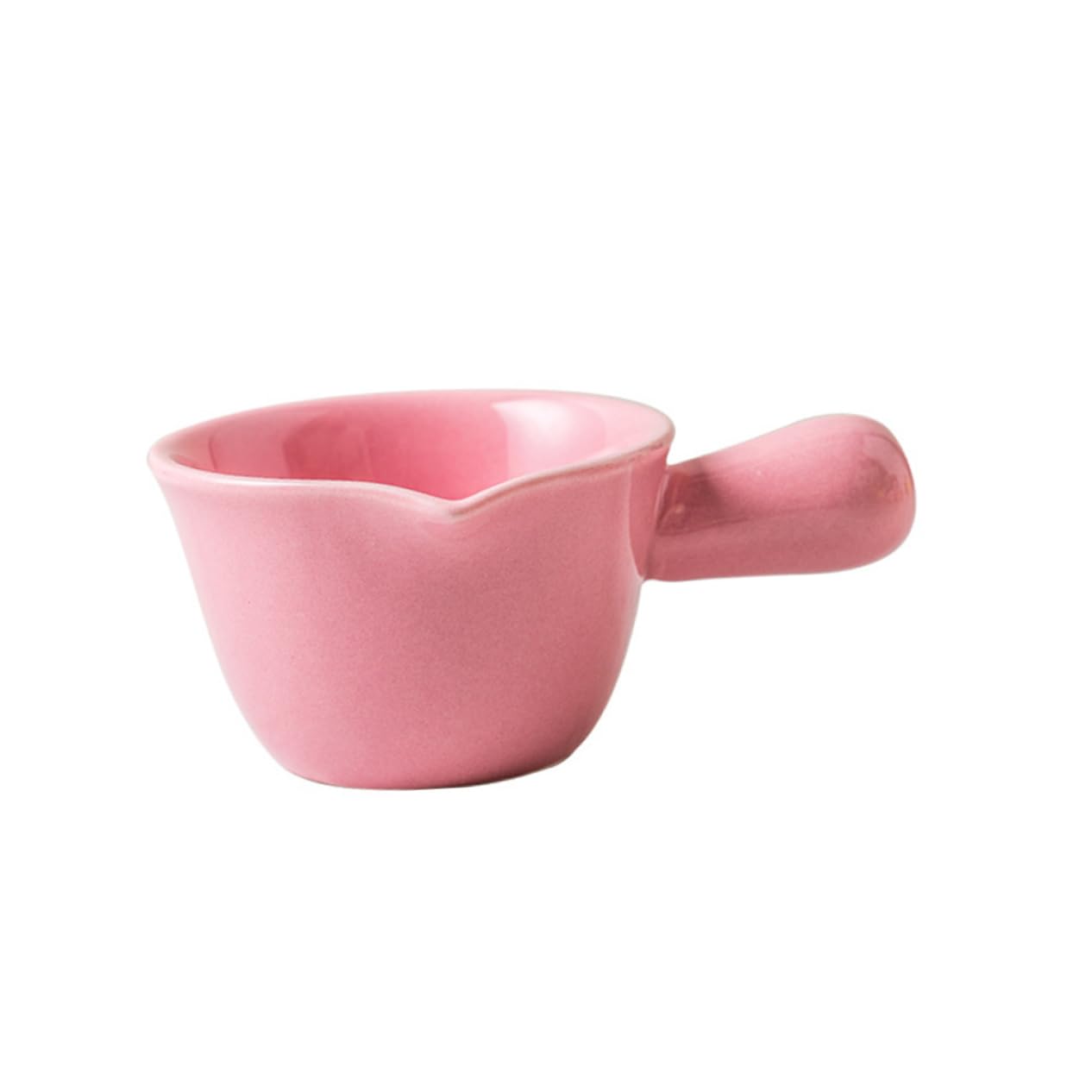 FUNOMOCYA Ceramic Cookware Small Soup Pot Mini Serving Bowl Sauce Bowl Powdered Creamer for Milk Pan with Handle Boot Pot Snack Plate Cereal Bowls Noodle Saucepan Coffee Creamer Pink