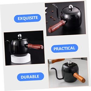 MOLUCKFU Coffee Pot Coffee Machines for Home Mini Coffee Machine Grease Can Home Espresso Machine Coffee Kettle Mini Kettle Espresso Coffee Small Tea Kettle Stainless Steel Black