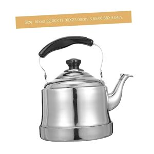 SHOWERORO 1pc Stainless Steel Kettle Stove Top Kettles Coffee Espresso Maker Large Capacity Kettle Tea Maker Strainer Teapot Small Tea Kettle Water Boiling Container Silver