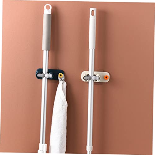 4pcs Mop Broom Holder Garage Utility Hooks Wall Mounted Mop Hanger Storage Rack Brooms Wall Mounted Shelves for Dustpan Hanger Broom Organizer Wall Mounted Mop Holder Beige JEWEDECO