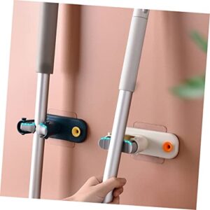 TOGEVAL 4pcs Wall Mounted Mop Hanger Storage Hangers Cleaning Mop Cleaning Tools Wall Mounted Clothes Hanger Broom Holder Broom Mop Holder Garage Utility Hooks Mop Rack Dustpan Hanger Blue