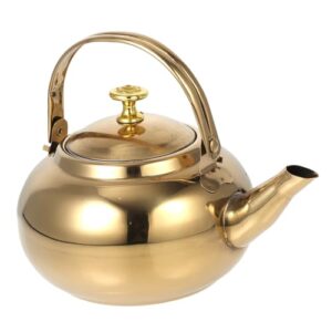 uthclo 1pc stainless steel exquisite pot coffee espresso stove tea pots coffee pot retro espresso machine tea warmer retro coffee machine heat water kettle water boiling container golden