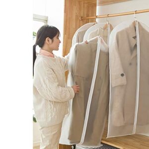 5 Pcs Garment Bag Travel Suit Dress Storage Clear Cover Full Zipper Coat Carrier, Garment Bags for Travel, Translucent Suit Bag for Hanging Clothes, Suits