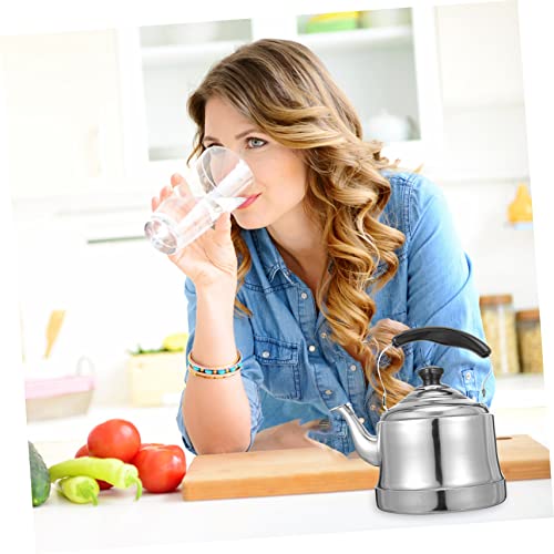 SHOWERORO 1pc Stainless Steel Kettle Stove Top Kettles Coffee Espresso Maker Large Capacity Kettle Tea Maker Strainer Teapot Small Tea Kettle Water Boiling Container Silver