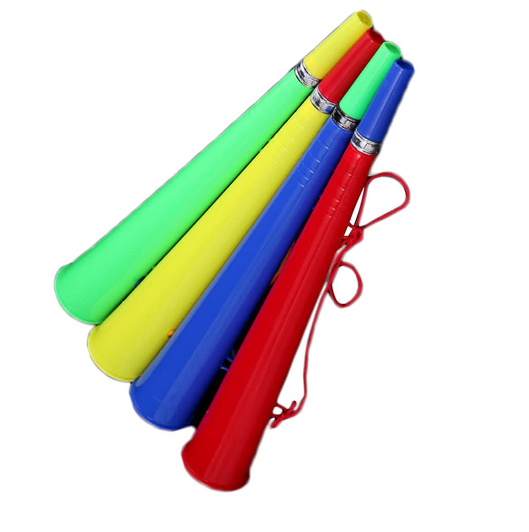 Horn Sounds Maker Reusable Plastic Football Fans Applause Trumpets Toys Random Color 4 Pieces