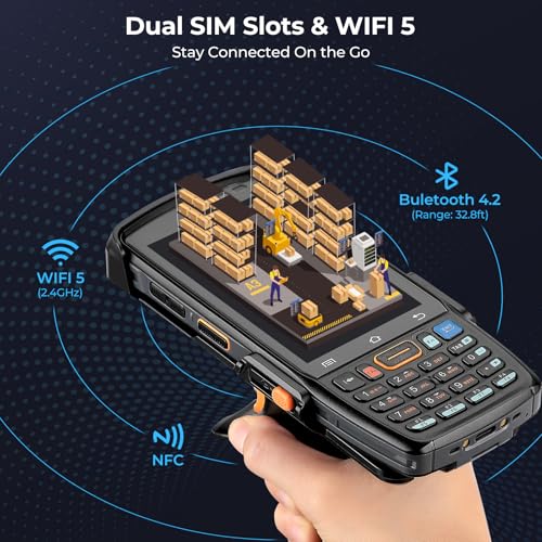 MUNBYN Android Barcode Scanner 082Pro, Android 12 Barcode Scanner, Equipped with Honeywell HS7 Barcode Scanner, and 088P 2024 New Long-Range-Android-Barcode-Scanner, Android 11 PDA, Zebra 4850 Scanner