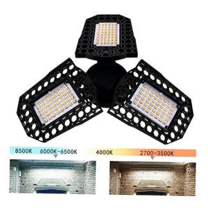 BUTIFULSIC Ceiling Light Garage Lamps Garage Lights Outdoor Motion Lights Deformable LED Garage LED Work Light Work Lights Outdoor Security Lights High Bay Lights Outdoor Flood Lights Black