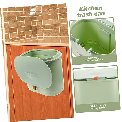 ANDRESLAD Wall Mounted Trash Can Cabinet Trash Can Door Office Trash Cans Large Trash Can Trash Cans for Kitchen Hanging Trash Can Bedroom Rubbish Bin Trash Bin Wall Mount Pp Light Green