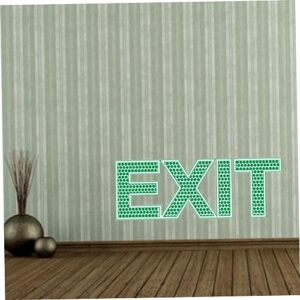 Gatuida Green Exit Luminous Sticker Exit Wall Sticker Emergency Door Exit Sign Luminous Exit Sign