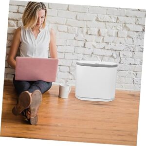 CRILSTYLEO Garbage Can Trash Can with Lid Toilet Trash Can Recycling Bin Reusable Trash Can Office Trash Can Trash Can Bathroom with Lid Litter Trash Can Trash Bin with Lid Abs White