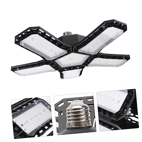 SOESFOUFU Folding Garage Light Garage Lights LED Panel LED Garage Ceiling Light Garage 5 Panel Lights Garage Folding Light Warehouse Ceiling Light Garage Warehouse Light Black Plastic