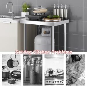 Kitchen Stainless Steel Work Table Commercial Prep Table Single Tier Metal Table Chopping Table Multifunctional Kitchen Cookware Stand Large Storage Work Table