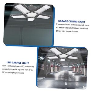 SOESFOUFU Folding Garage Light Garage Lights LED Panel LED Garage Ceiling Light Garage 5 Panel Lights Garage Folding Light Warehouse Ceiling Light Garage Warehouse Light Black Plastic