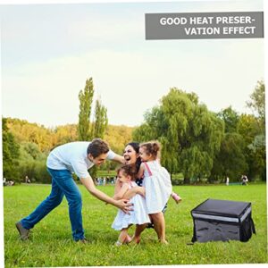 ULTECHNOVO 1pc Box Takeaway Box Large Container Insulated Aluminum Lunch Bag Pizza Warmer Bag Foldable Grocery Bags Wick Holders for Oil Lamps Insulated Casserole Carrier Hardcore Black