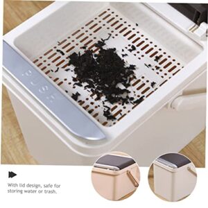 ANDRESLAD Tea Residue Bucket Waste Holder Kitchen Waste Bins Kitchen Garbage Container Portable Trash Can Kitchen Compost Bin Countertop Tea Dross Bucket Tea Strainer Tea Leaf Holder Plastic