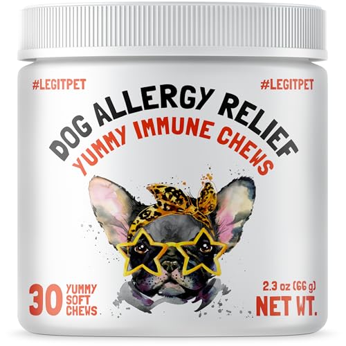 Allergy Relief Chews for Dogs & Immune & Digestive Supplement 30 Soft Treats and Wild Alaskan Salmon Oil for Dogs & Cats 32 oz