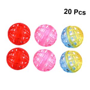 toddmomy 20pcs cat bell ball toy cat treat ball dog teaser toy cat teasing ball toy ball cat ball toy kittens ball pet interactive ball interactive dog ball pet treat ball toys pet ball toy