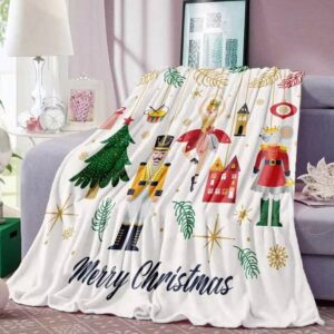 Nutcracker Christmas Throw Blanket Soldier Christmas Blankets for Kids Boys Girls,Ballet Nutcracker Christmas Soft Blanket for Bed Couch Sofa, Christmas Bedroom Decor, 40x50’’