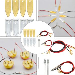 NESTINGHO 2 Sets Fruit Power Generation Experiment Equipment DIY Fruit Battery Materials Lemon Puzzle Toys Electrode Strips Brain Toy Experiments Science Scientific Zinc Electrode Show Metal