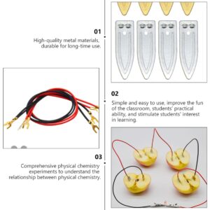 NESTINGHO 2 Sets Fruit Power Generation Experiment Equipment DIY Fruit Battery Materials Lemon Puzzle Toys Electrode Strips Brain Toy Experiments Science Scientific Zinc Electrode Show Metal