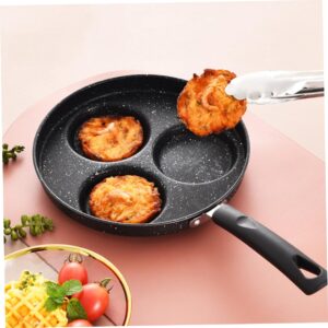 WATIIFUFU Breakfast Mini Skillet Divided Frying Grill Pan Handle Egg Pan Kitchen Skillet Fried Egg Pan Granite Egg Cooker Mini Frying Pan Griddle Pan 10 Inch Skillet Black Stainless Steel