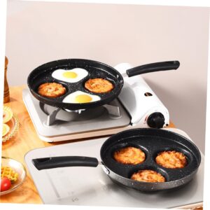 WATIIFUFU Breakfast Mini Skillet Divided Frying Grill Pan Handle Egg Pan Kitchen Skillet Fried Egg Pan Granite Egg Cooker Mini Frying Pan Griddle Pan 10 Inch Skillet Black Stainless Steel