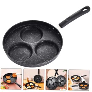 WATIIFUFU Breakfast Mini Skillet Divided Frying Grill Pan Handle Egg Pan Kitchen Skillet Fried Egg Pan Granite Egg Cooker Mini Frying Pan Griddle Pan 10 Inch Skillet Black Stainless Steel