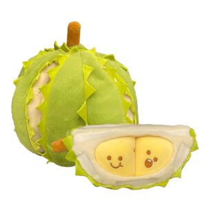 CQJJTKX Creative Detachable Durian Plush Toy, Fruit Durian Plush Toy, Durian Plush Pillow, Cute Peeling Durian Plush Doll, Soft Vivid Fruits Doll Plush,Fruit Plush Toy Gifts for Christmas,Birthday A