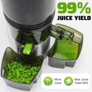 Cold Press Juicer, 400w Slow Juicer Machines with 5.4" Wide Feed Chute, Masticating Juicer with High Juice Yield for Whole Vegetables & Fruits