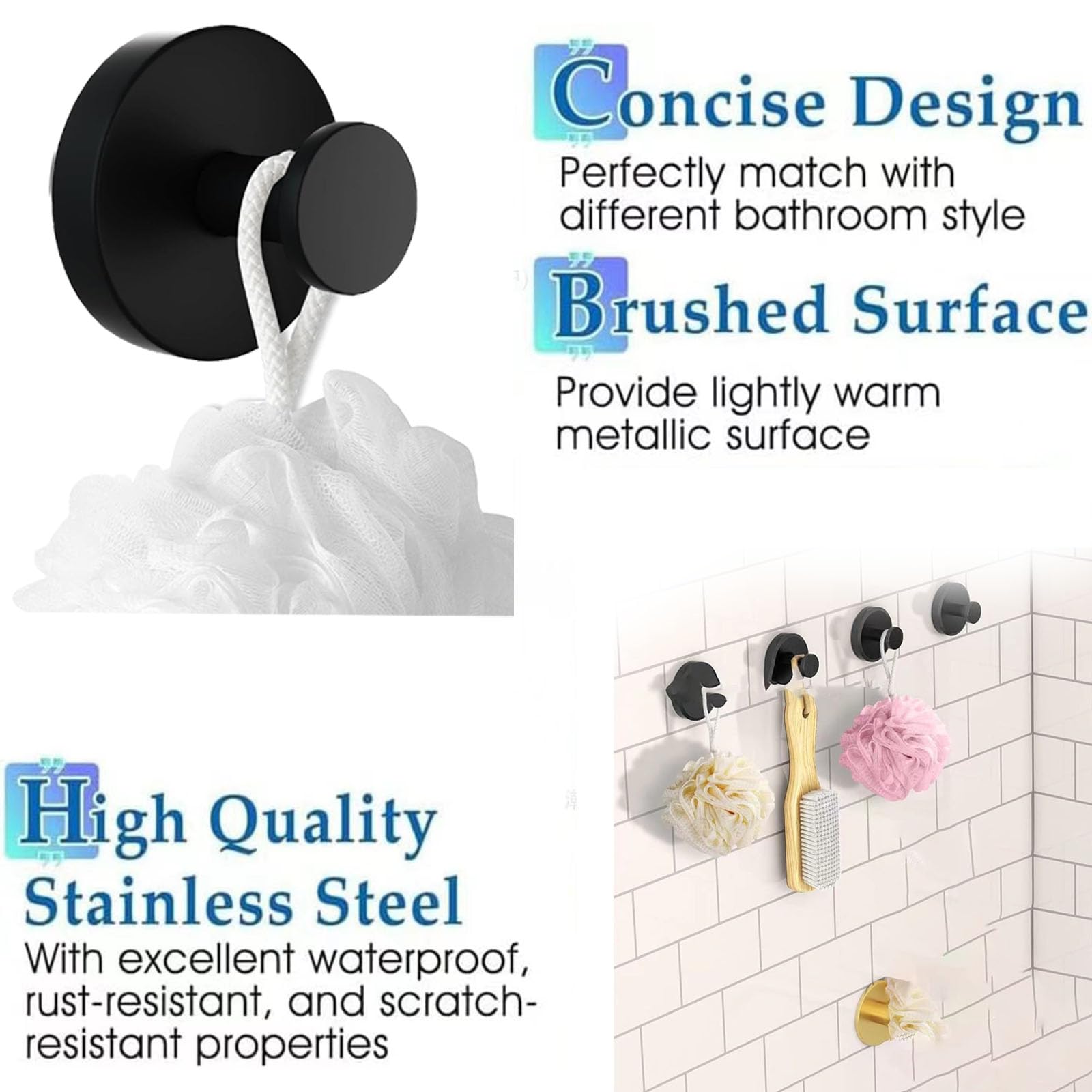 Luxe Hold No-Drill Hooks- 2024 New No Drill Hooks, Mounting on Glass Shower Doors, Mirrors, No Drill Hooks for Bathroom, Luxe Suction Cup Hooks (Silver/2pcs)