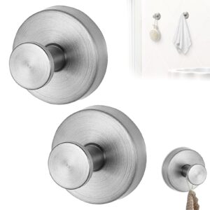 luxe hold no-drill hooks- 2024 new no drill hooks, mounting on glass shower doors, mirrors, no drill hooks for bathroom, luxe suction cup hooks (silver/2pcs)