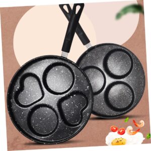 WATIIFUFU Breakfast Mini Skillet Divided Frying Grill Pan Handle Egg Pan Kitchen Skillet Fried Egg Pan Granite Egg Cooker Mini Frying Pan Griddle Pan 10 Inch Skillet Black Stainless Steel